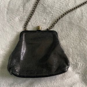 Hobo International small crossbody bag. Black with gunmetal chain strap.